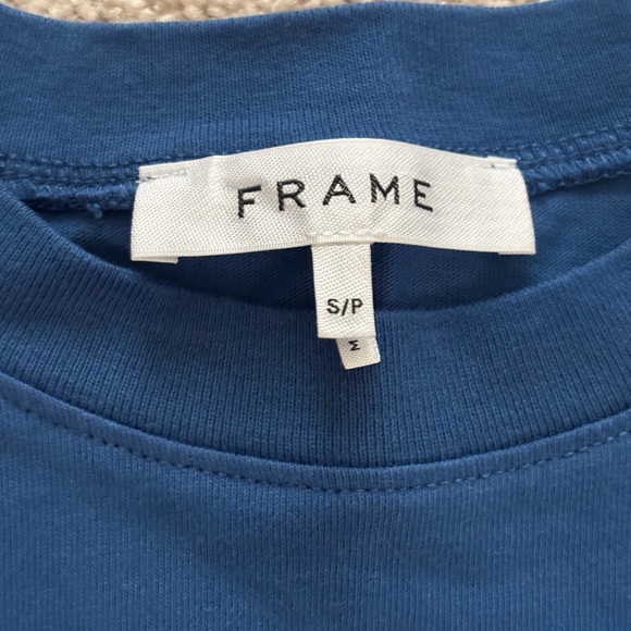 Frame‎ Frankie Ruched Puff Sleeve Tee In Slate Blue - Picture 7 of 9